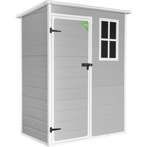 Wasabi - Gartenhaus Kunststoff mit Boden 1.4 Unit – 152x91x194cm – Fenster - Gerätehaus Outdoor Wetterfest 1,37m2