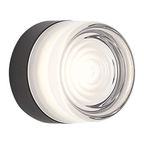 QAZQA Lampada da parete di design nera con vetro opale IP44 -