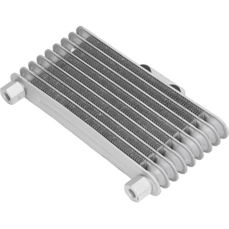 Radiateur d'huile moto 8 rangées argenté 125 ml, faible usure, haute performance, compatible avec les motos tout-terrain Monkey GY6 50cc, 125cc et 140cc. (1/5)