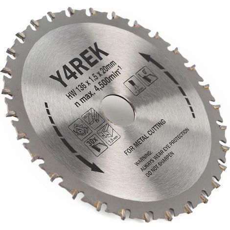 Kreissägeblatt für Metall, Trennscheibe, Industriewerkzeug, 136 x 1,5 x 1,2 x 20 x 30 Zähne