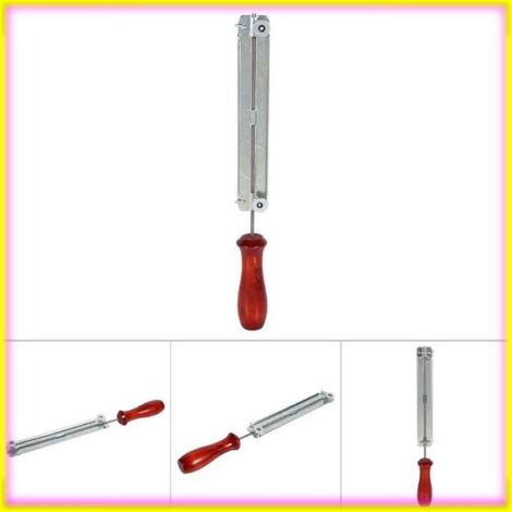 keenso Support de fichier de tronçonneuse (4.8 Mm)1x Tronçonneuse Scie à jardin ustensiles Manche en bois + support + lime/4.0mm (1/5)