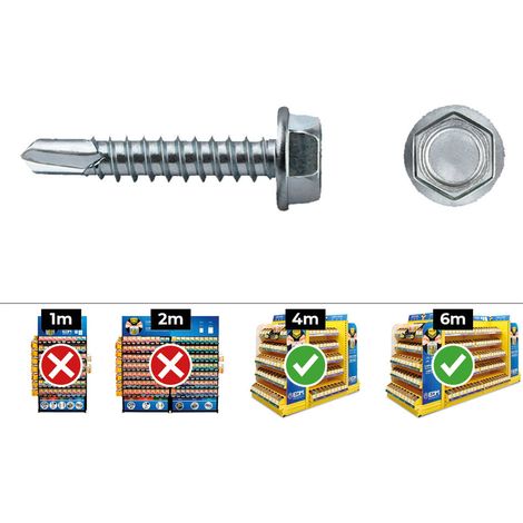 Caja 250 unidades de puntas broca hexagonales Ø5.5x38mm zincadas