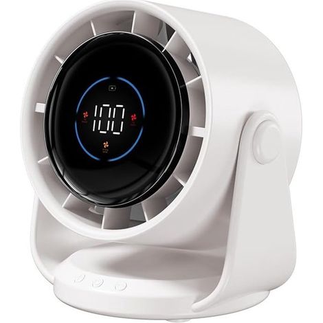 Ventilatore da tavolo,batteria da 5000 mAh,display a LED,1-199 velocità e testa girevole a 105°,flusso d'aria potente,camera da letto e cucina (1/5)