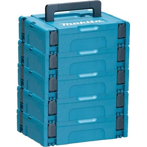 Makita MAKPAC Pack of 5 x Stacking Connector Tool Cases Type 1 396 x 296 x 105