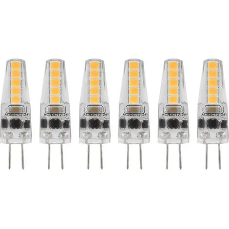 Filiyano – lampe de table – Lot de 6 ampoules LED 2 W à double culot, dimmables, pour plafonnier et lampe de table, 200 lm, blanc chaud 3000 K, 12-24 (1/4)