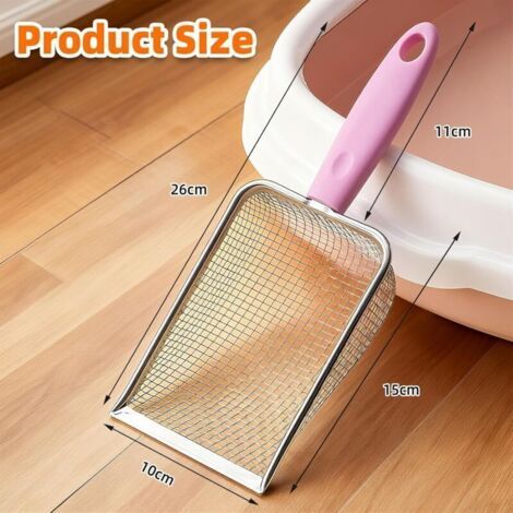 Pelle à litière pour Chat - en métal - avec poignée - Taille des Pores de 4mm - Pelle pour Chat, Pelle litiere Chat, Pelle a litiere Chat, Pelle litiere (rose) (1/3)