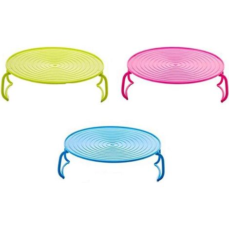 Double Plaque Micro-ondes Plateau Rack Rack Plastique Four Plateau Rack Couleur Aléatoire (1/5)