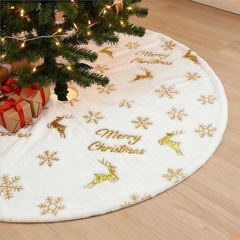 Jupe De Sapin De Noel, Cache Pied Sapin De Noel, Decoration Noel, 90cm, Christmas Tree Skirts, pour Le Nouvel an, Les Fêtes, La Maison, Les Réceptions (1/5)