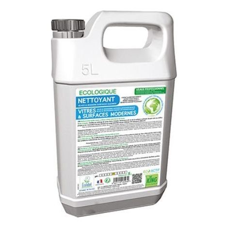 Nettoyant Vitres Professionnel Ecolabel Europeen Pret a l'Emploi - Bidon Recyclable 5L - Sans Traces - Miroirs Plexiglass Contact Alimentaire