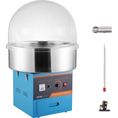 Machine à barbe à papa commerciale VEVOR Fabricant de sucre filé 1000W pour fête Rose, Y-c, Surface Droite-a (1/2)