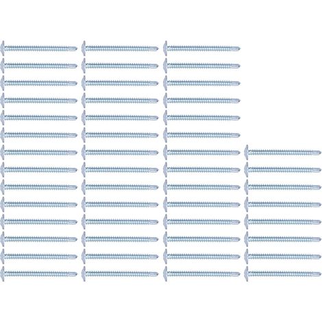 Lot de 50 vis autoperceuses cruciformes en acier au carbone zingué 4,2 x 50 mm (rondelle à t (1/5)