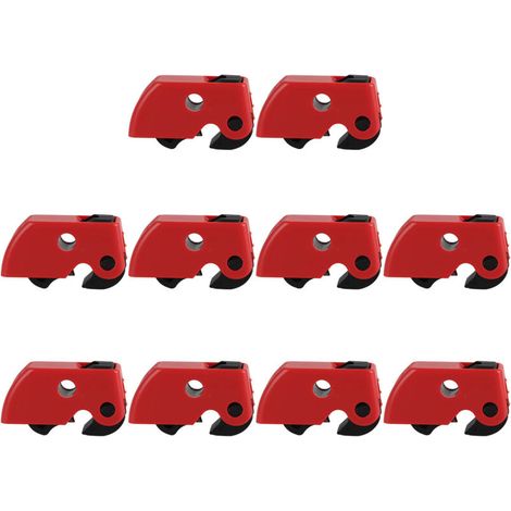 Lot de 10 disjoncteurs universels rouges, pour éviter les interrupteurs accidentels, fonctionne avec tous les cadenas et loquets de verrouillage-Crezuo