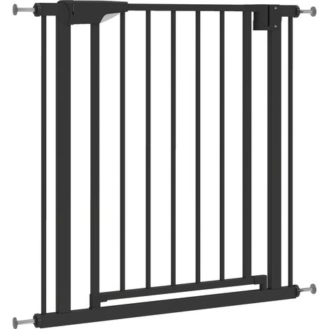 Barrière bébé, Installation sans perçage grâce au système de fixation par, dim. 70L x 3l x 76H cm, Fabriquée en acier (1/5)