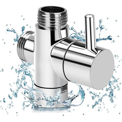 1 pièce de vanne de dérivation à 3 voies, interrupteur de vanne G 1/2 pouce, pommeau de douche, ensemble de douche, adaptateur de dérivation, pièces (1/5)