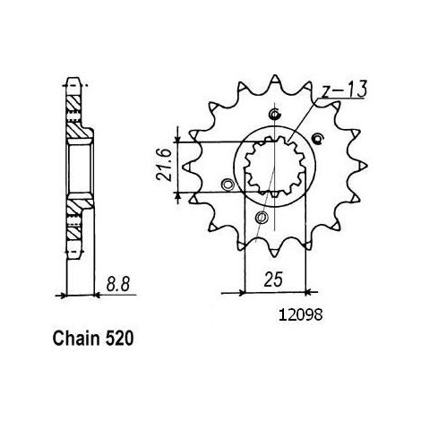 Pignon de sortie de boite Esjot pour Moto Honda 600 XR R 1991 à