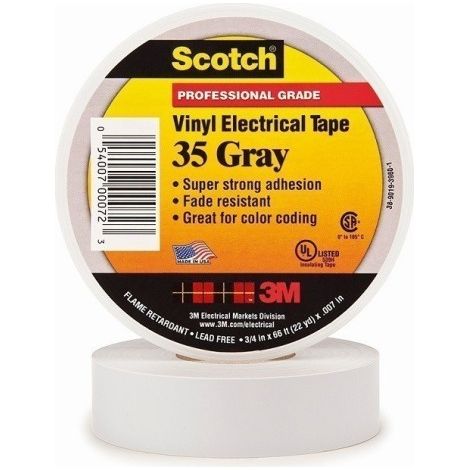 Cinta Aisl. 1,9Cmx20Mt Scotch® 35 Vinilo Gris 3M™