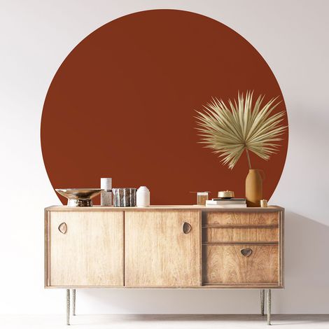 Sticker mural rond / cercle - Couleur Tendance - Diamètre 30 cm - Adhésif + Protection BRILLANTE (1/3)