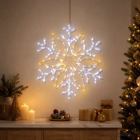vidaXL Luces de Navidad de copo de nieve LOVIISA 140 LED Cold White (1/5)