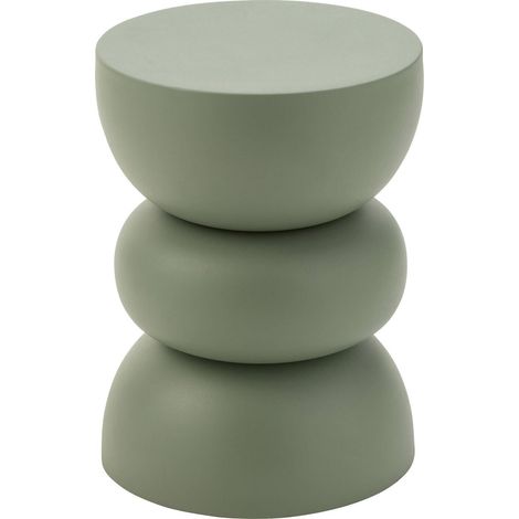 Table d'appoint en métal vert design moderne pour salon - Vert sauge mat contemporain (1/5)