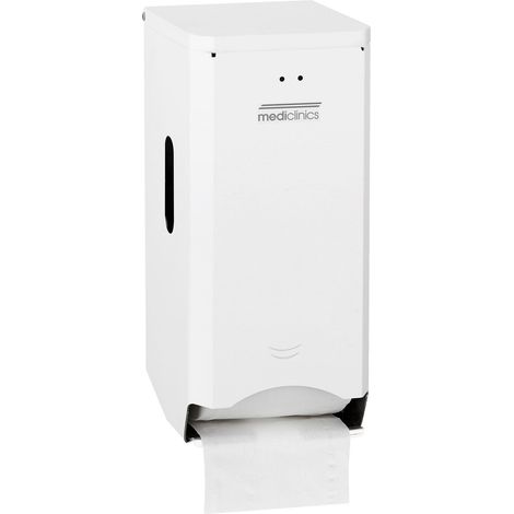 MEDICLINICS PR2784 Dispensador de Papel Higiénico de Doble Rollo para Montar en Pared Acabado Blanco - ref: PR2784