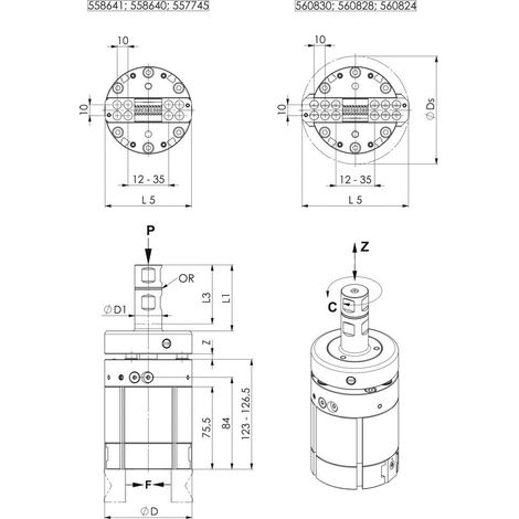 Pince hydraulique avec unité de compensation 35-40 bar AMF (1/3)