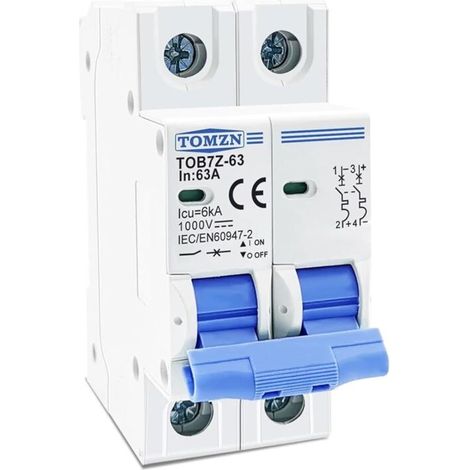 Mini interruttore automatico solare 2P DC 1000V 3A, 6A, 10A, 16A, 20A, 25A, 32A, 40A, 50A, 63A DC per sistemi fotovoltaici (1/3)