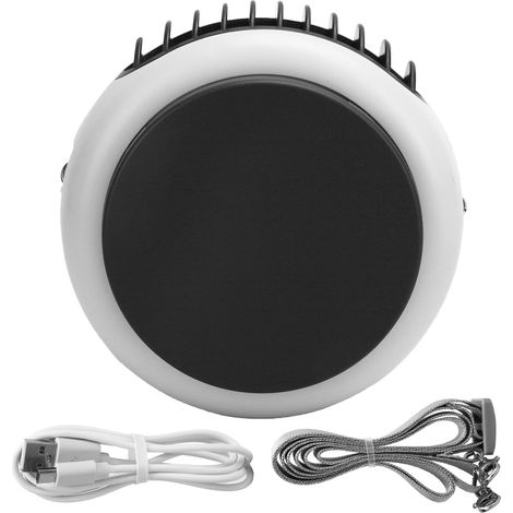 Ventilateur de cou portable rechargeable USB - Collier ajustable - Batterie 1200mAh - Blanc (1/5)