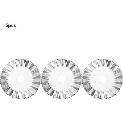 Set mit 5 45-mm-Wellenklingen für Rotationsarbeiten wie Patchwork, Leder, Stoff und Papier (1/5)