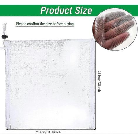 Insect Bird Barrier Netting Mesh With Zipper,for Protect Plant Fruits Flower (84 X 72 Inch),whiteAAAAS (1/4)