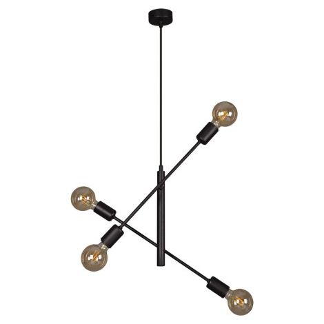 Plafonnier loft réglable noir Kaja Camara K-4750 4xE27