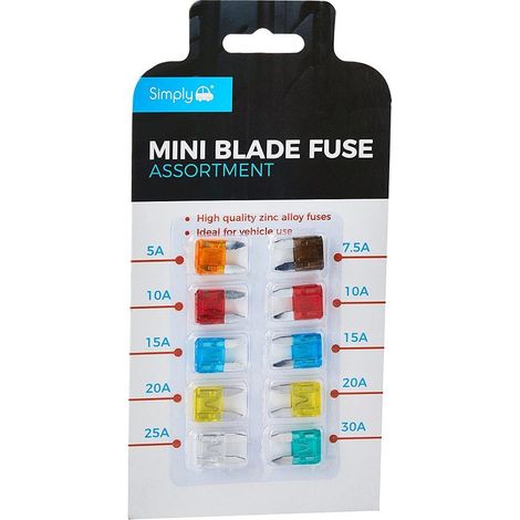 TRADE SHOP - Confezione Da 10 Pezzi Mini Fusibili Assortiti Per Auto Camion Barca Camper - (1/5)