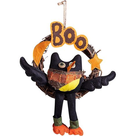 Décorations d'Halloween Guirlande Porte Suspension Arrangement Étiquette Suspendue Ornement Anneau Décoration En Bois Ronde