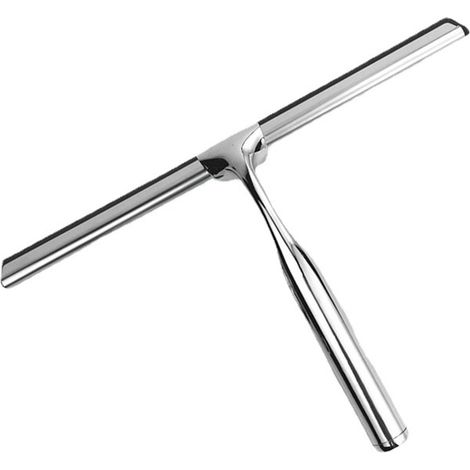 1 raclette de douche de 25 cm en alliage d'acier inoxydable argenté, très résistante.