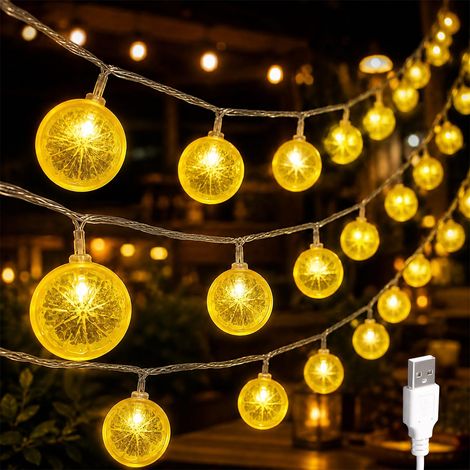 Guirlande lumineuse citron - 3 m - 20 LED - Guirlande lumineuse citron vert - Lumière décorative pour terrasse, salon, bar, fête, mariage, jardin, décoration de Noël, intérieur et extérieur (1/5)