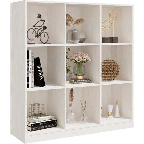 vidaXL Book Cabinet/Room Divider White 104x33,5x110 cm Solid Wood Pine