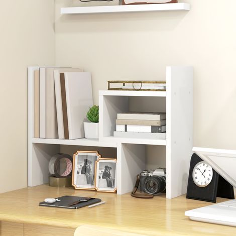 Rangement Étagère de bureau modulable organisateur de multifonctionnel 2 pièces MDF - blanc