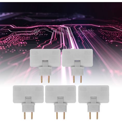 Adaptateur EU 1 vers 3 Prises, 5Pcs Bloc Multiprise 180° sans Fil, 250V Blanc (1/5)