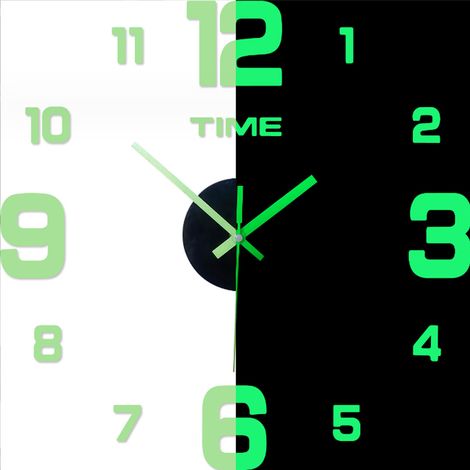 Horloge murale lumineuse moderne à faire soi-même pour bureau, salon ou chambre