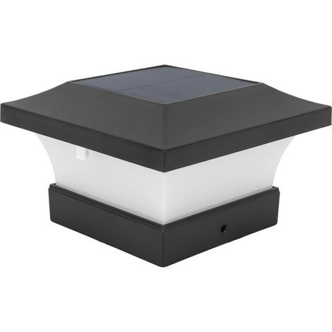 Acouto Lampe de Capital Solaire Lumière Blanche 2000mAh IP65 LED LED Solar Post Cap Luminaires pour Ponts 3W 6000K Square Zence Lumière pour les Projecteurs Extérieurs Extérieurs (1/5)