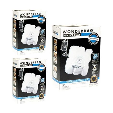 Wonderbag Allergy Care Bolsas de aspiradora para aspiradora Rowenta, paquete de 12