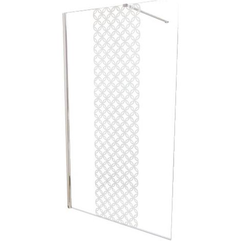 ONDEE ZEN - Paroi de douche TAILA - Verre trempé 8mm - Sérigraphie Motif givré - 100x200cm (1/4)