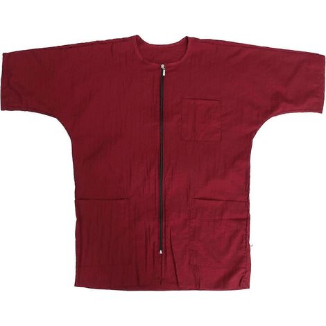 Uniforme de barbier, tenue de toilettage rouge à manches courtes (1/5)