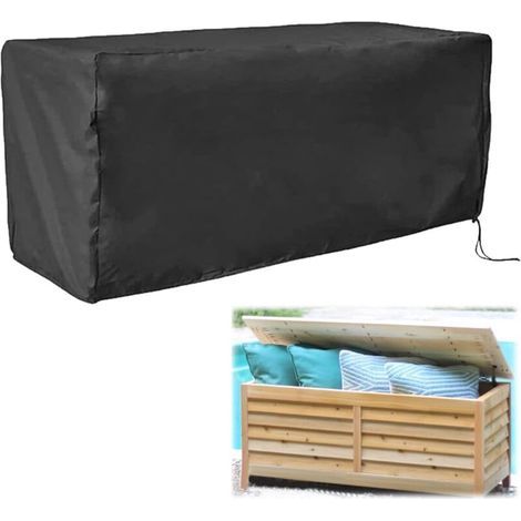 Housse Imperméable ExtérieurHousse Pour Coffre De RangementProtection imperméable et UVcouvercle de boîte de rangement extérieur123x62x55cmnoir (1/5)