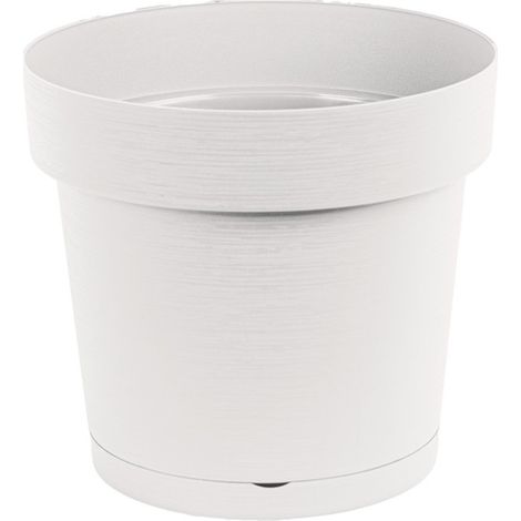 Vaso da fiori in plastica con sottovaso MELROSE GLAMOUR 34,5 cm, plastica, bianco opaco (1/5)