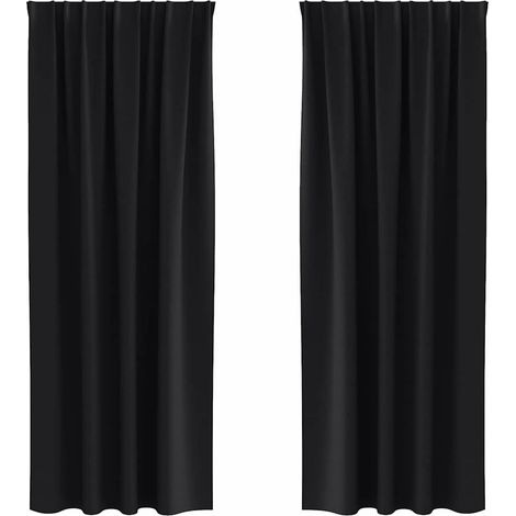 Maison Exclusive - Verdunkelungs-Vorhänge mit Ringen 2 pcs Schwar