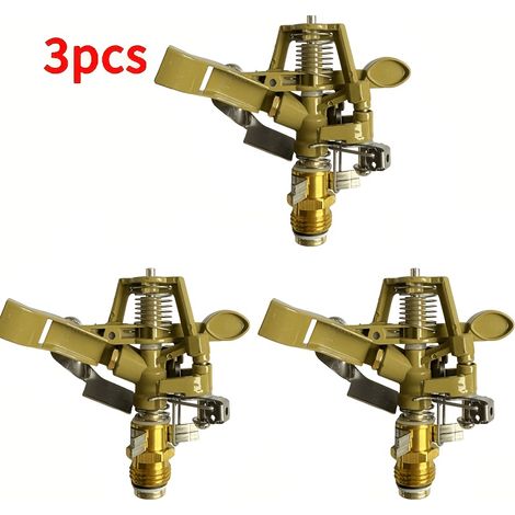 Ensemble de 3 buses oscillantes réglables en alliage de zinc — Angle de pulvérisation réglable, idéal pour l'arrosage des pelouses (1/5)