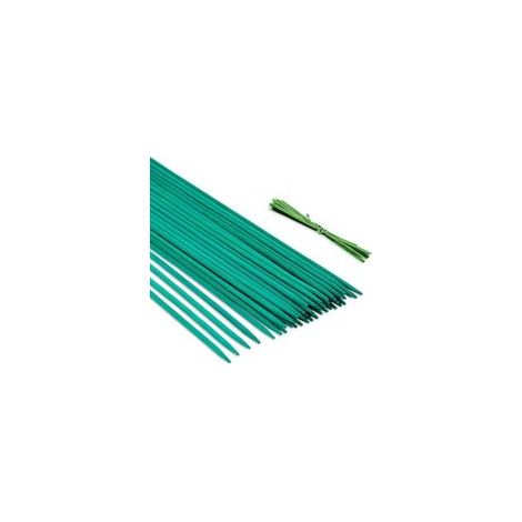 50 Pièces 44.5cm Tuteur Plante Support de Plantes - Piquets Plantes Résistants aux Intempéries Tuteur Tomate de Jardin pour Plantes Pois Légumes Orchidée Support,avec 50 Attaches torsa (1/4)