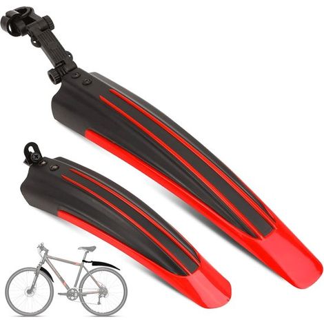 Garde-boue pour vélo, lot de 2. Compatibles avec les roues de 20/22/24/26 pouces. Garde-boue universels, renforcés et élargis, couvrant toute la surface, pour les roues avant et arrière des VTT. (1/5)