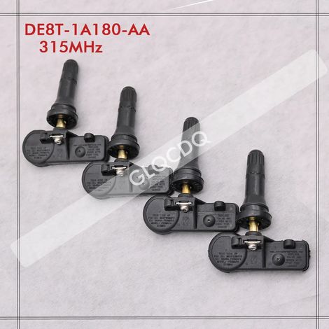 (4 pièces DE8T-1A180-AA) Convient aux modèles 2011, 2012, 2013, 2014 et 2015. Convient aux capteurs de pression des pneus D 315 MHz. Références : DE8T-1A180-AA, 9L3T-1A180-AF, 9L3Z-1A189-A (1/5)