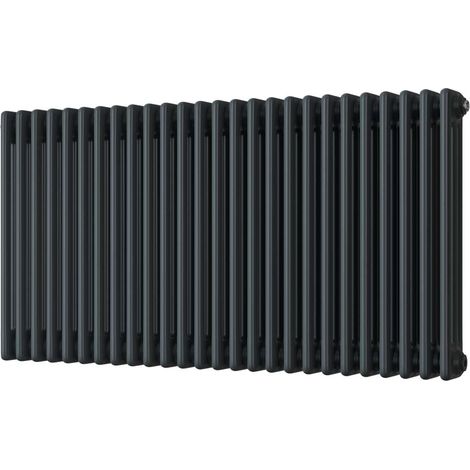 Alpha - Anthracite Column Radiator H600mm x W1177mm 3 Column - Feet Included